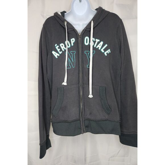 Men’s Aéropostale NY full-zip Hoodie Sweatshirt Jacket Cotton Blend Retro - Picture 1 of 8